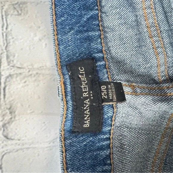 Banana Republic Factory Blue Denim Jean Button Fly High Rise size 0/25 - Picture 8 of 13
